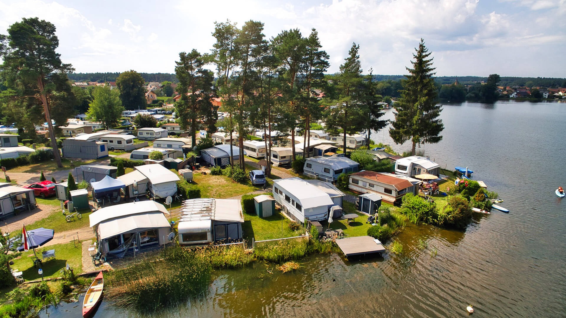 Campingplatz direkt am See - Wohnwagen Stellplätze - See-Campingpark Neubäu